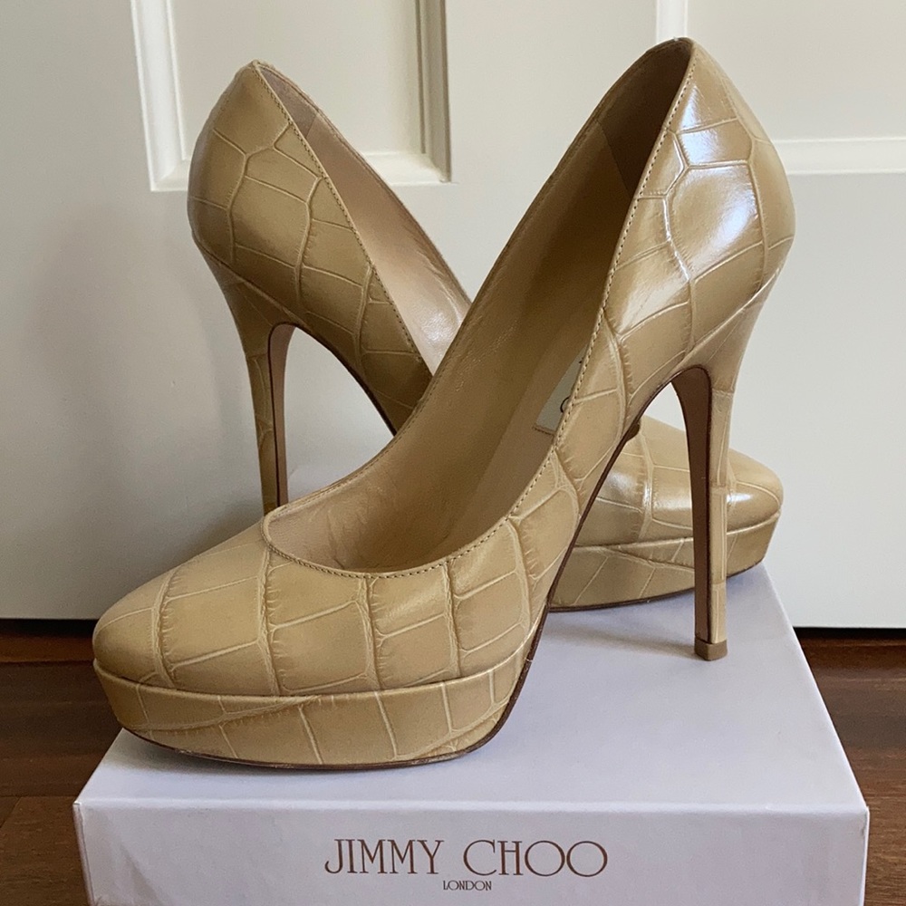 Jimmy Choo Crocodile Platform: size 37